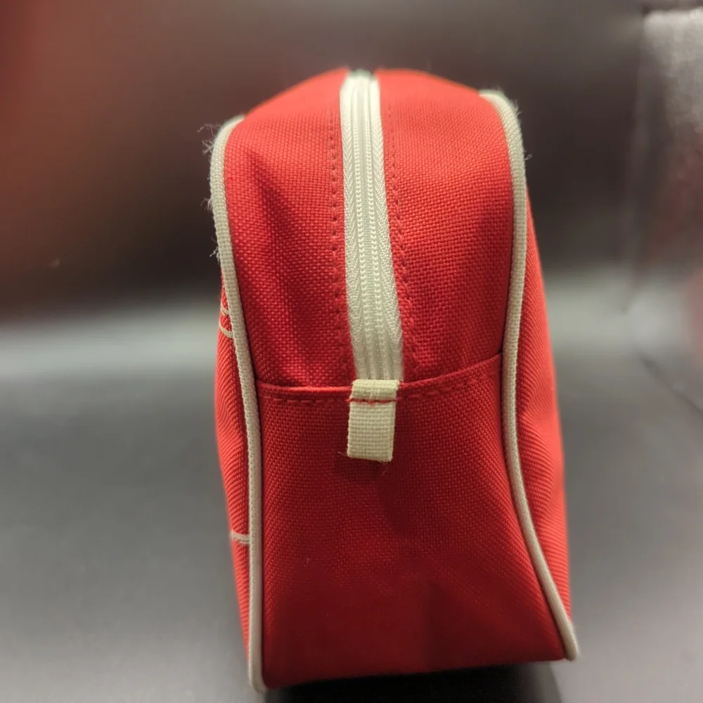 Clinique Hand Travel Makeup Bag Cosmetic Purse RED - Gently Used